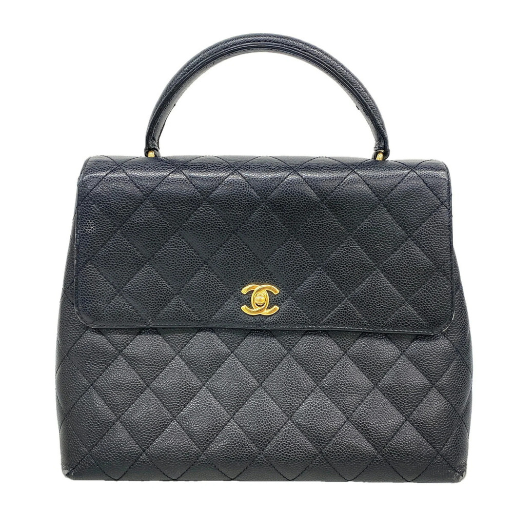 Chanel Matelassé handbag, caviar leather, black, women's.